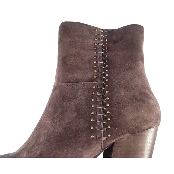 Lucky Brand Rupis Womens 9.5 Brown Suede Ankle Boot Studded Detailing/Block Heel - Picture 10 of 12